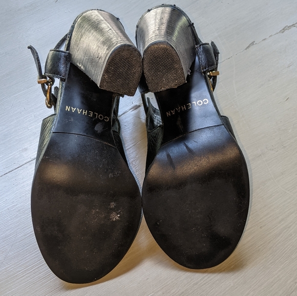 Cole Haan black leather block heels - Picture 5 of 7
